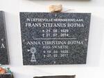 BOTMA Frans Stefanus 1929-2014 & Anna Christina SWARTS 1928-2017