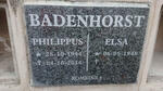 BADENHORST Philippus 1944-2014 & Elsa 1948-