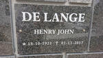 LANGE Henry John, de 1921-2017