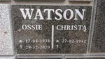 WATSON Ossie 1938-2020 & Christa 1941-