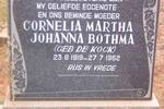 BOTHMA Calvyn 1917-1988 & Cornelia Martha Johanna DE KOCK 1919-1962