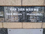 MERWE Izak Marais, van der 1925-2005 & S.J. 1927-2022