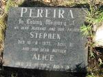 PEREIRA Stephen -1972 & Alice -1986