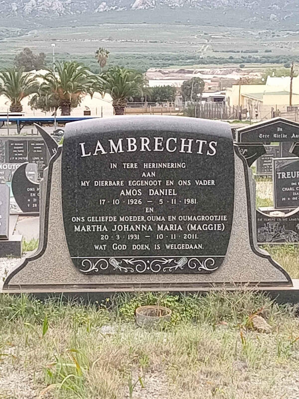 LAMBRECHTS Amos Daniel 1926-1981 & Martha Johanna Maria 1931-2011