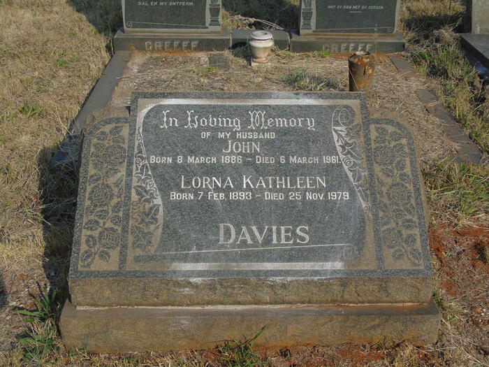 DAVIES John 1886-1961 & Lorna Kathleen 1893-1979