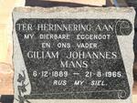 MANS Giliam Johannes 1889-1965
