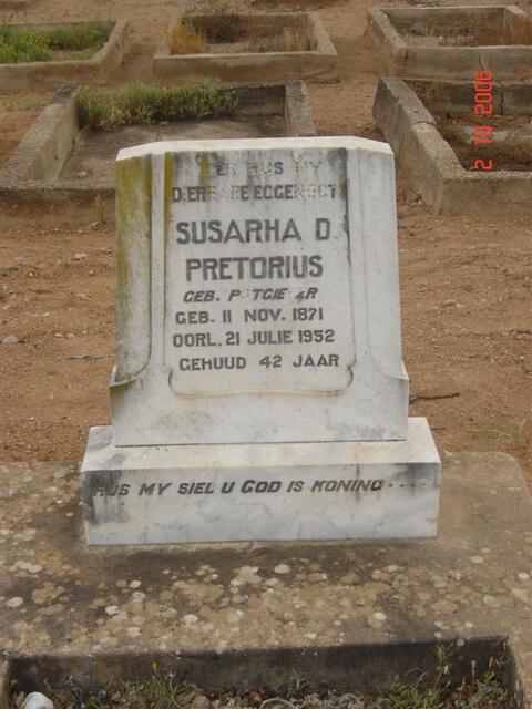 PRETORIUS Susarha D. nee POTGIETER 1871-1952