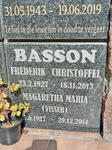 BASSON Frederik Christoffel 1927-2013 & Magaretha Maria VISSER 1927-2014
