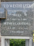 WESTHUIZEN Neels, v.d. 1933-2004 & Betsie CARSTENS 1935-2018