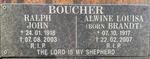 BOUCHER Ralph John 1918-2003 &  Alwine Louisa BRANDT 1917-2007