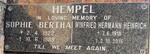 HEMPEL Winfried Hermann Heinrich 1918-2015 & Sophie Bertha 1922-1989