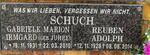 SCHUCH Reuben Adolph 1928-2014 & Gabriele Marion Irmgard JUHRE 1931-2010