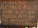 MULLER Alettha G. 1900-1901
