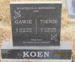 KOEN Gawie 1923-2010 & Tienie 1924-2013