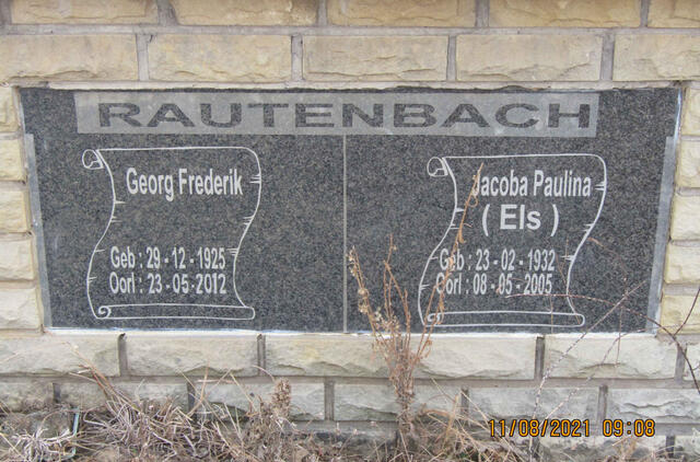 RAUTENBACH Georg Frederik 1925-2012 & Jacoba Paulina ELS 1932-2005