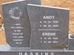HASKINS Andy 1936-2009 & Erene 1949-2011
