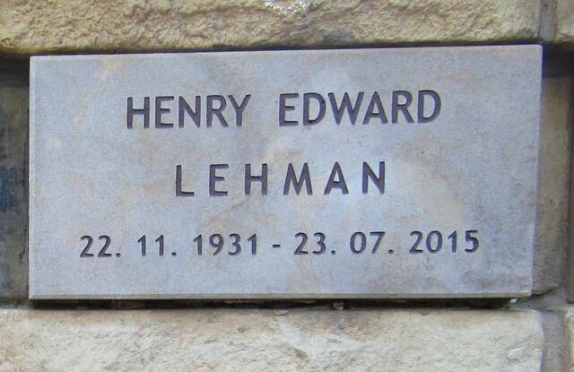 LEHMAN Henry Edward 1931-2015