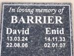 BARRIER David 1924-2006 & Enid 1933-2007
