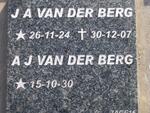 BERG J.A., van der 1924-2007 & A.J. 1930-