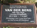 BERG Louisa Elizabeth, van der nee VAN WYK 1932-2007