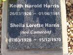 HARRIS Keith Harold 1926-1981 & Sheila Lorette CAMERON 1928-1970