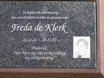 KLERK Freda, de 1926-2007