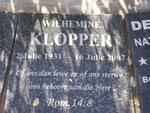 KLOPPER Wilhemine 1931-2007