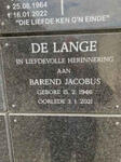 LANGE Barend Jacobus, de 1946-2021