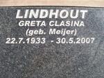 LINDHOUT Greta Clasina nee MEIJER 1933-2007