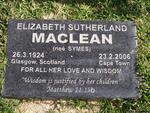 MACLEAN Elizabeth Sutherland nee SYMES 1924-2006