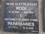 PAPAYANNES Antoinette Anna 1945-1998 :: RODI Hilda Aletta 1927-2004