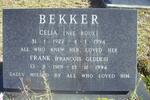 BEKKER Francois Geddes 1919-1994 & Celia ROUX 1922-1994