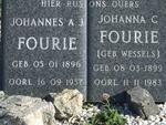 FOURIE Johannes A.J. 1896-1957 & Johanna C. WESSELS 1899-1983
