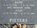 PIETERS Manie 1891-1980 & Julia 1901-1981