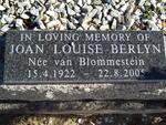BERLYN Joan Louise nee VAN BLOMMESTEIN 1922-2005