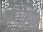 FOURIE Johannes J. 1858-1938 & Maria C.E. MATTHEE 1886-1959