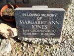 JONES Margeret Ann nee GROENEWALD 1931-1994