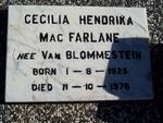 MACFARLANE Cecilia Hendrika nee VAN BLOMMESTEIN 1925-1976