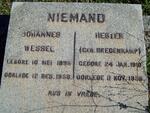 NIEMAND Johannes Wessel 1896-1958 & Hester BREDENKAMP 1910-1956