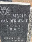 WALT Marie, van der 1961-1971