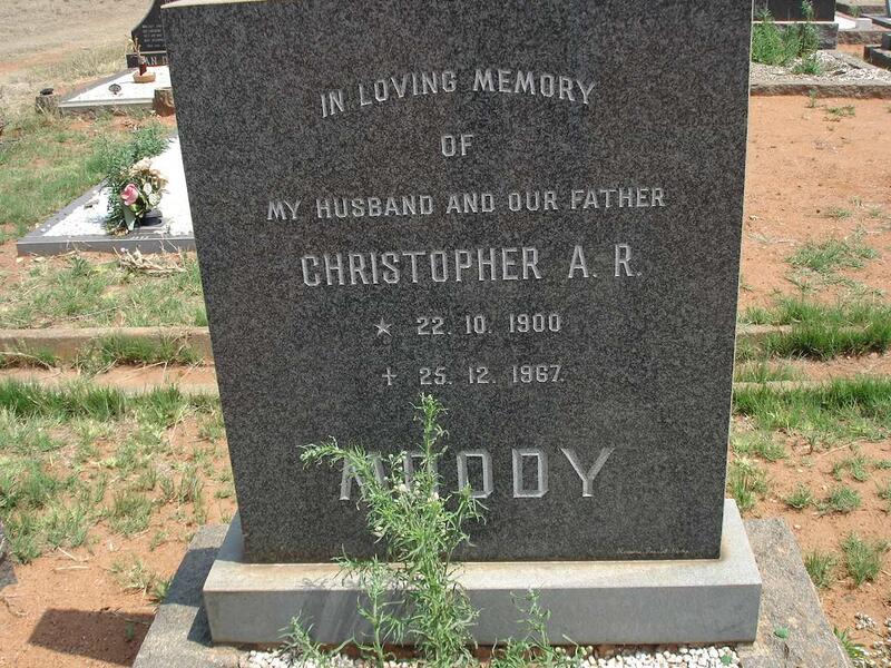 MOODY Christopher A.R. 1900-1867