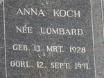 KOCH Anna nee LOMBARD 1928-1971