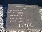 LINDE Johanna G. 1919-1982