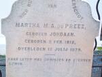 PREEZ Martha M.A., du nee JORDAAN 1812-1879