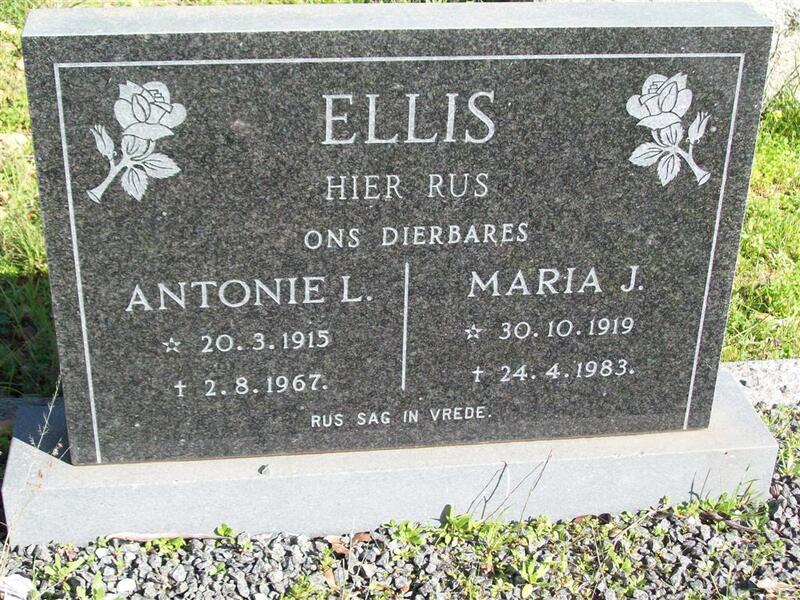 ELLIS Antonie L. 1915-1967 & Maria J. 1919-1983