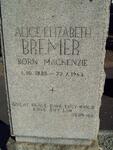 BREMER Alice Elizabeth nee MACKENZIE 1883-1963