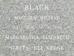 BLACK Malcolm Wilfred 1906-1959 & Margaretha Elizabeth KRONE