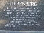 LIEBENBERG Schalk Willem Jacobus 1905-1968 & Henrietta Christien 1907-2000