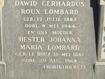 LOMBARD Dawid Gerhardus Roux 1882-1944 & Hester Johanna Maria LE ROUX 1887-1964