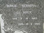 ROUX Dirkie Hermina, le 1883-1968